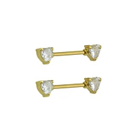 Clear CZ Heart Nipple Barbells
