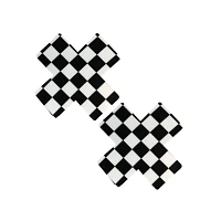 Black and White Checkered X Nipple Pasties