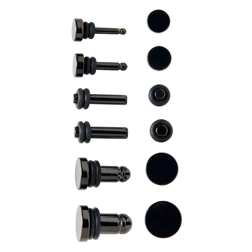 Multi-Pack Flat Top Black Plug Set - 6 Pair