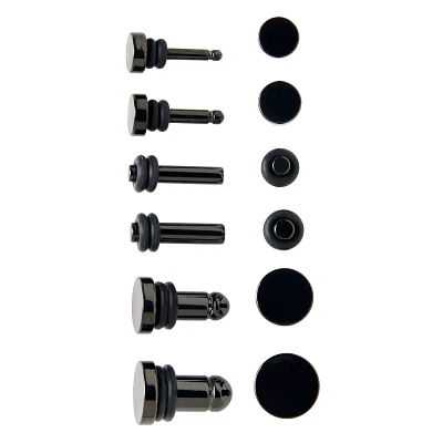 Multi-Pack Flat Top Black Plug Set - 6 Pair
