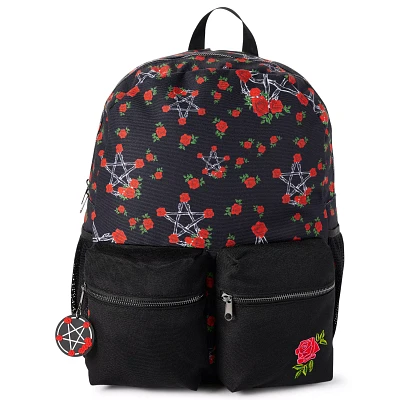 Pentagram Roses Print Backpack