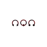 Multi-Pack Red and Black Ombre Septum Rings 3 Pack