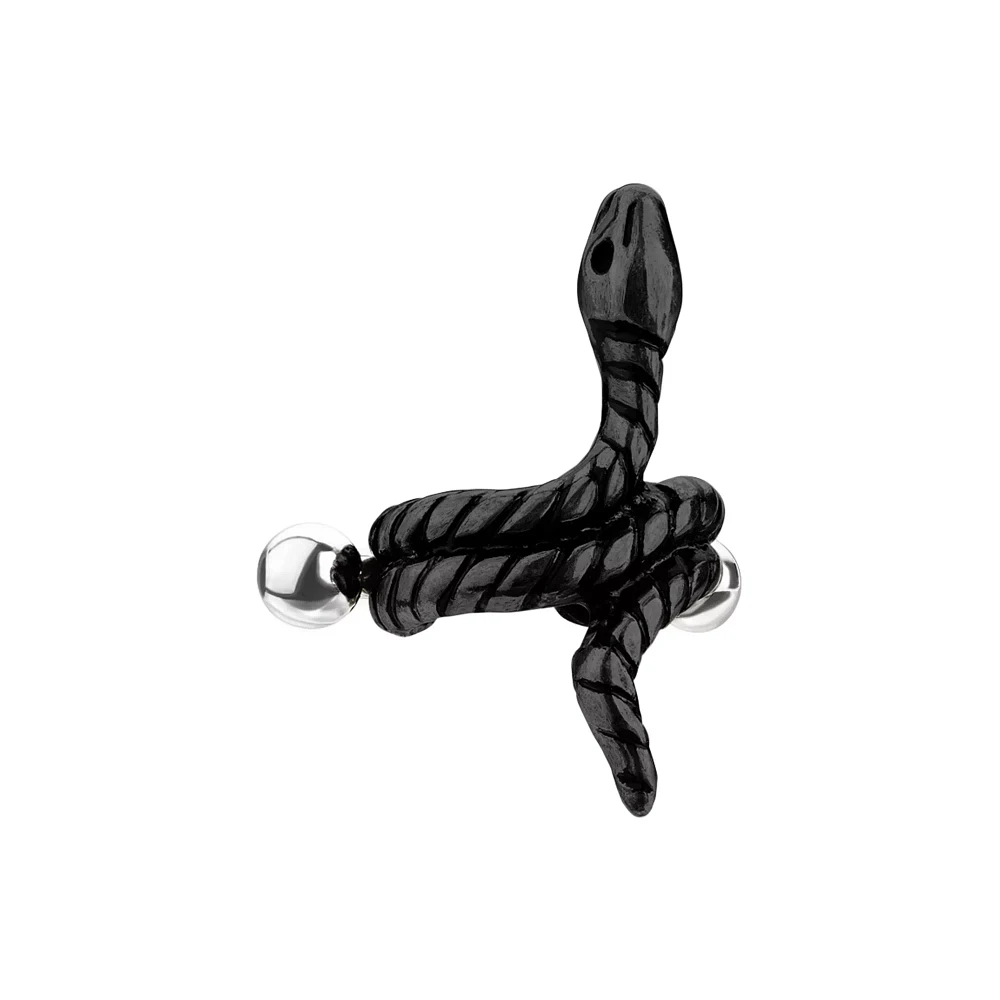 Black Coiled Snake Helix Cuff
