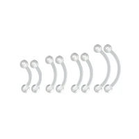 Multi-Pack Clear Curved Barbells - 8 Pack
