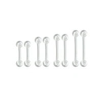 Multi-Pack Clear Curved Barbells - 8 Pack