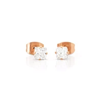 Multi-Pack Rose Goldtone Playboy Bunny and CZ Stud Earrings - 3 Pair