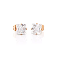 Multi-Pack Rose Goldtone Playboy Bunny and CZ Stud Earrings - 3 Pair