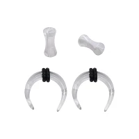 White Marble Pinchers and Plugs Set