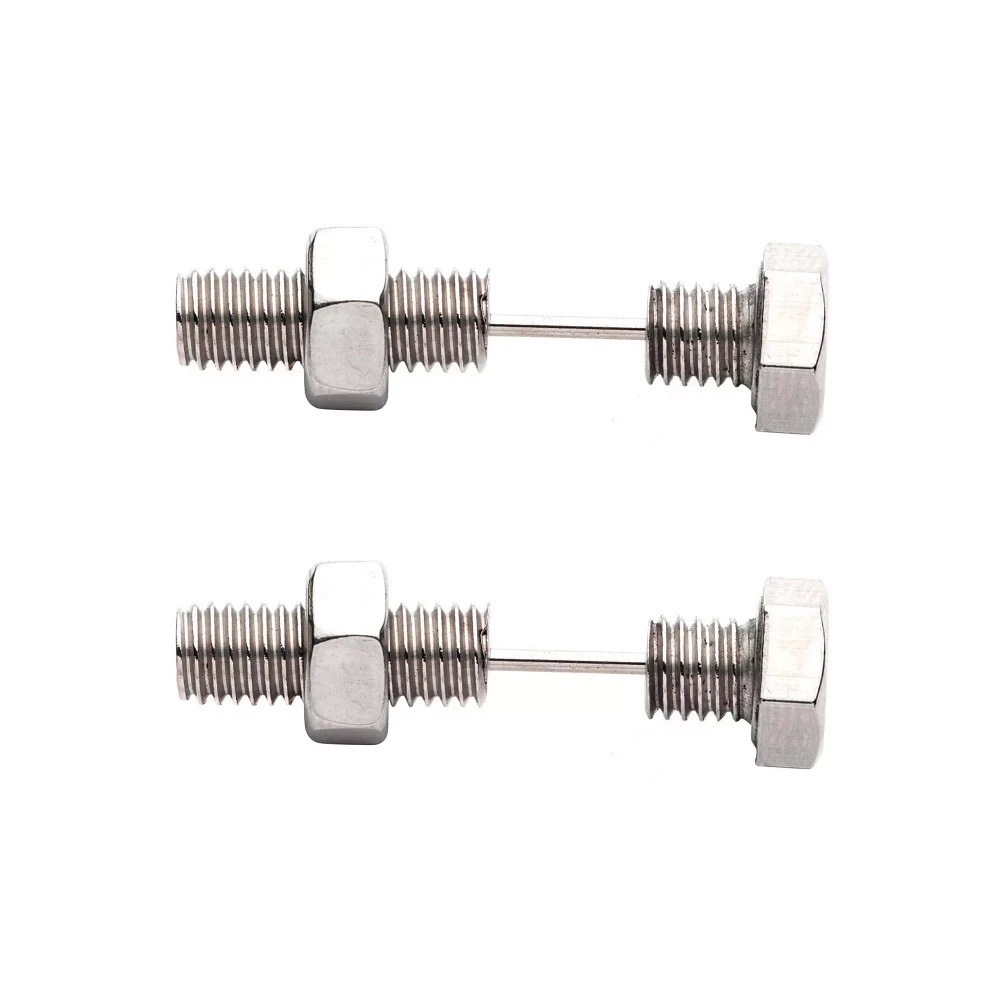 Nut and Bolt Fake Taper Earrings - 18 Gauge