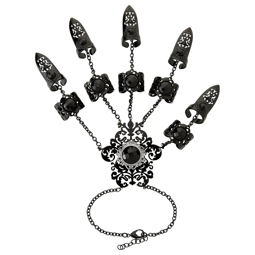 Black CZ Gothic Hand Armor