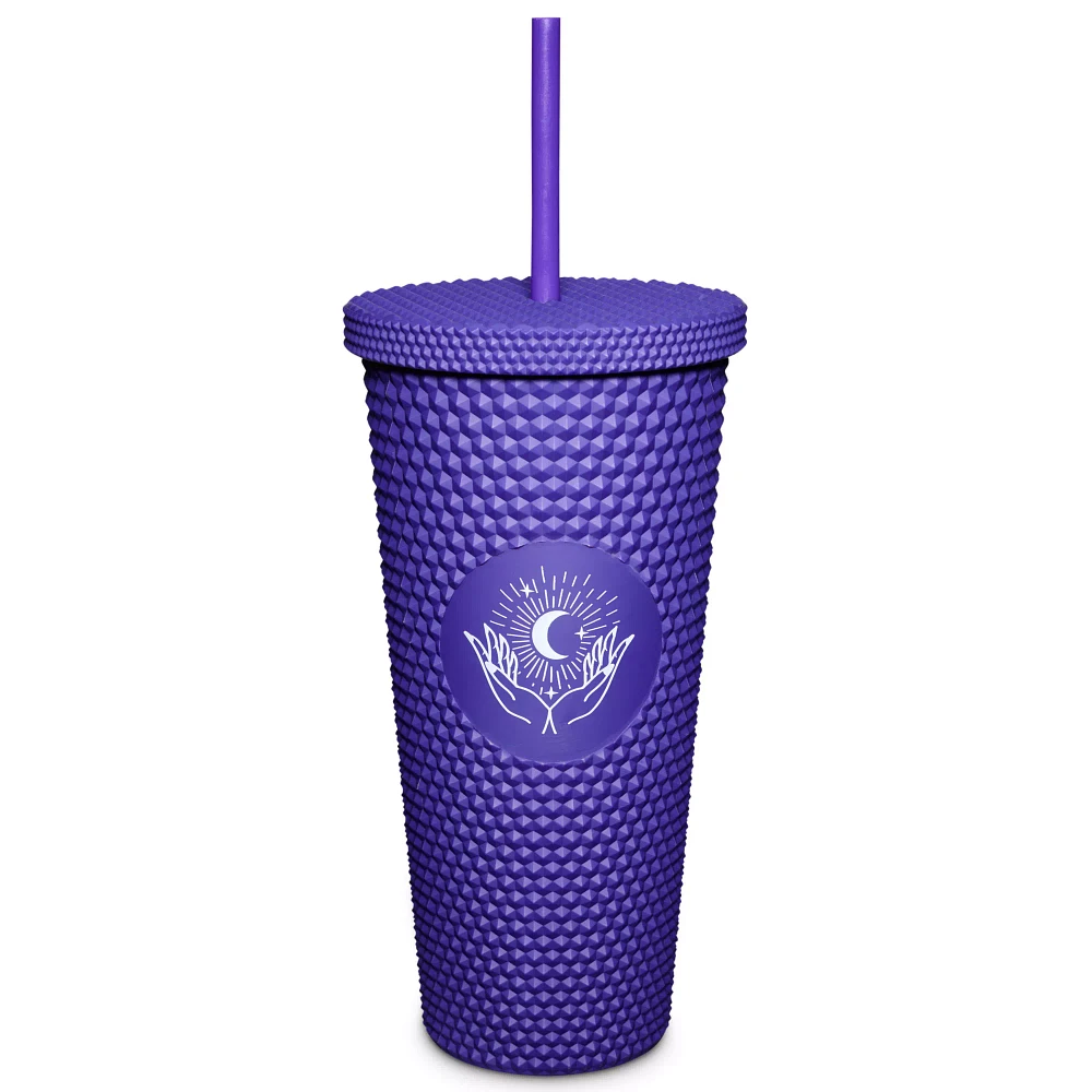 Textured Mystic Hand Cup with Straw - 24 oz.