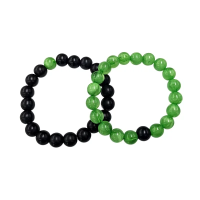 Multi-Pack Black and Green Beaded Bracelets - 2 Pack