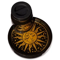 Celestial Sun and Weed Leaf Stash Jar and Sun Ashtray