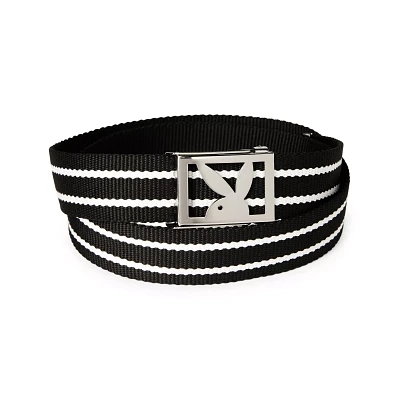 Black and White Stripe Playboy Bunny Belt