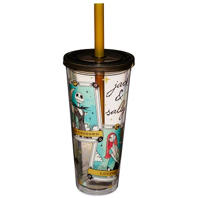 Jack Skellington and Sally Tarot Card Cup with Straw 24 oz. - The Nightmare Before Christmas