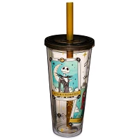 Jack Skellington and Sally Tarot Card Cup with Straw 24 oz. - The Nightmare Before Christmas