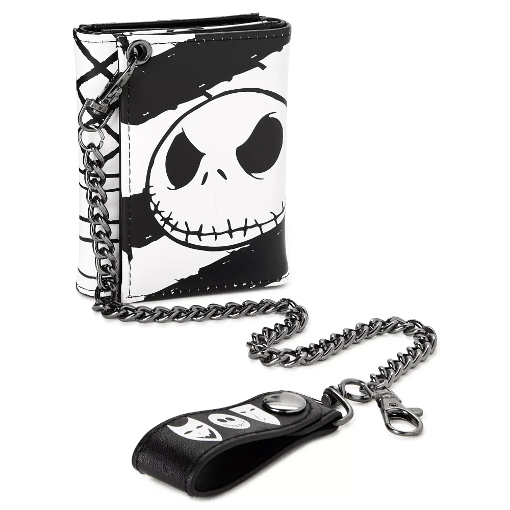 Black and White Jack Skellington Chain Wallet - The Nightmare Before Christmas