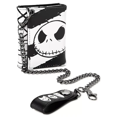 Black and White Jack Skellington Chain Wallet - The Nightmare Before Christmas
