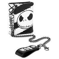 Black and White Jack Skellington Chain Wallet - The Nightmare Before Christmas