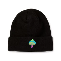 Rainbow Mushroom Cuff Beanie Hat