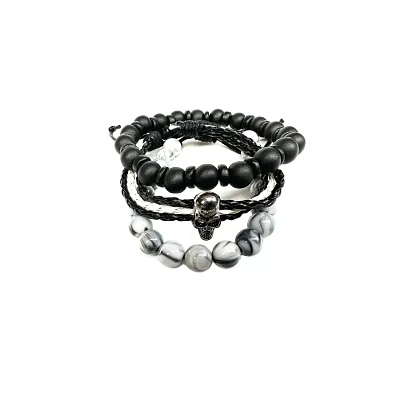 Multi-Pack Bead and Skull Bracelets - 3 Pack