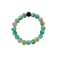 Green Splatter and Black Long Distance Beaded Bracelets - 2 Pack