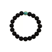Green Splatter and Black Long Distance Beaded Bracelets - 2 Pack