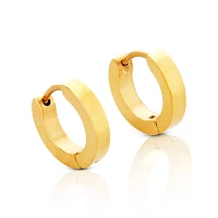Goldtone CZ Playboy Bunny Hoop Huggie Dangle Earrings - 3 Pack