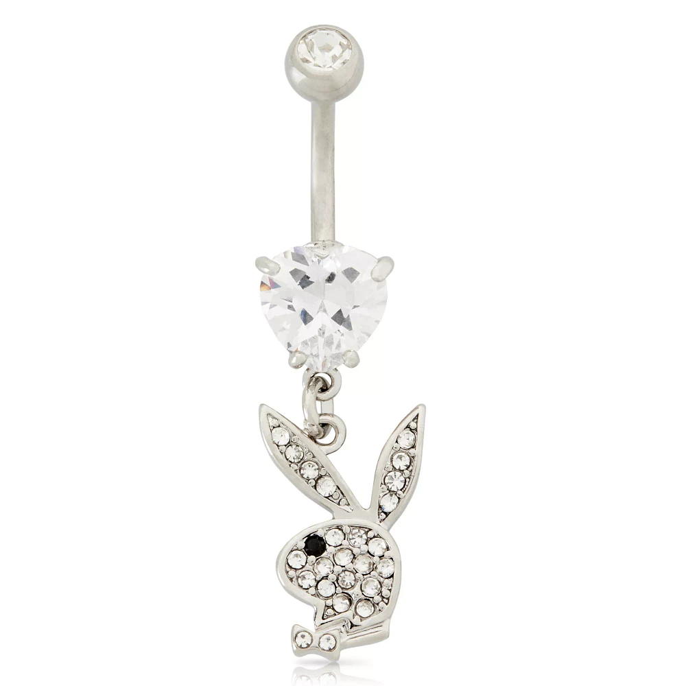 CZ Playboy Bunny Dangle Belly Ring