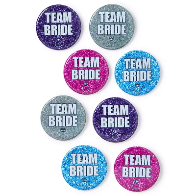 Multi-Colored Team Bride Pins - 7 Pack