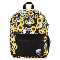 Black Sunflower and Skull Backpack