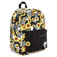 Black Sunflower and Skull Backpack