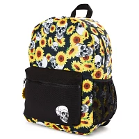 Black Sunflower and Skull Backpack