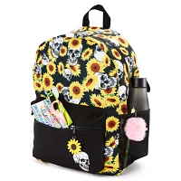 Black Sunflower and Skull Backpack