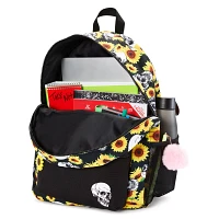 Black Sunflower and Skull Backpack