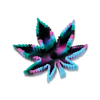 Blue and Purple Tie Dye Weed Leaf Silicone Ashtray