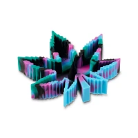 Blue and Purple Tie Dye Weed Leaf Silicone Ashtray