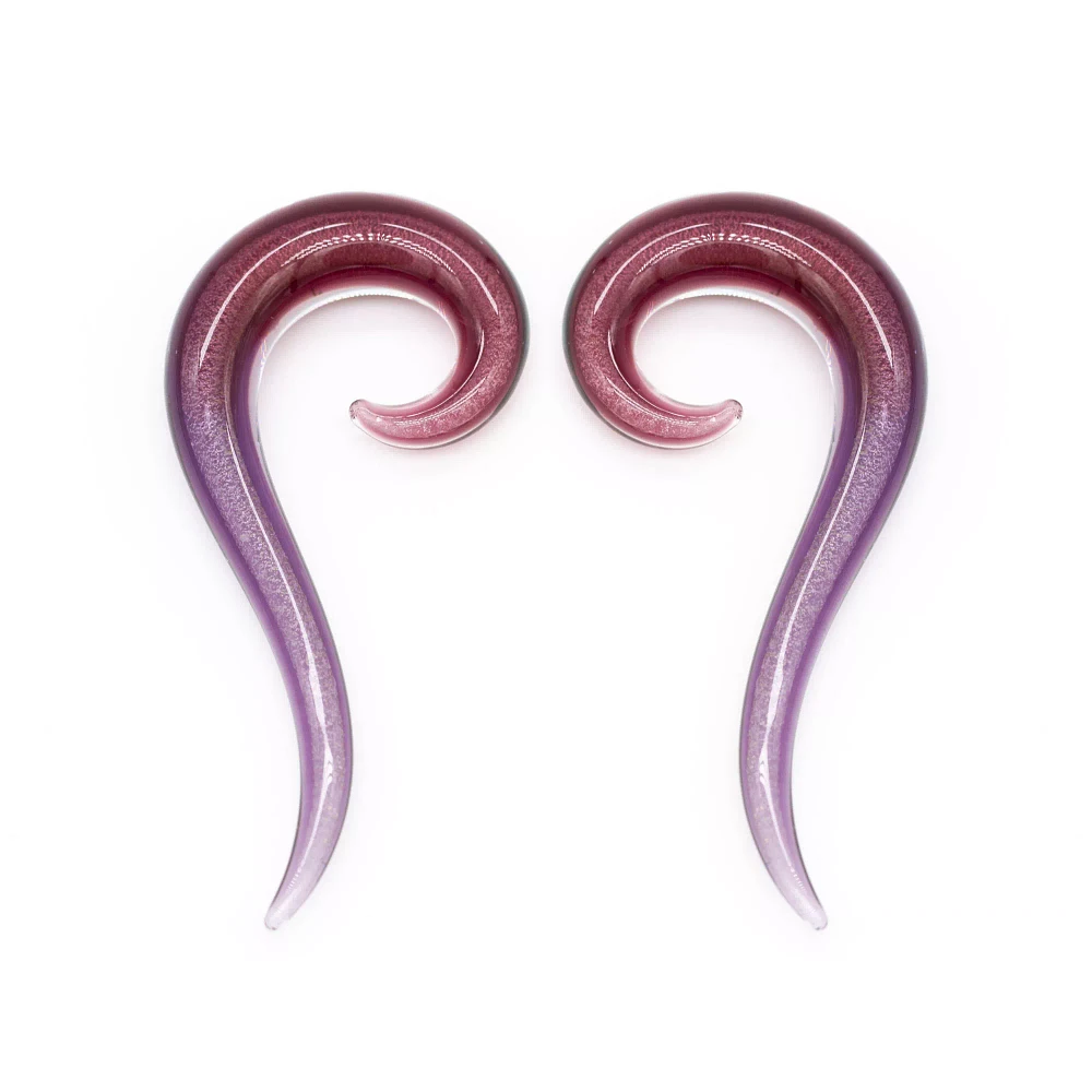 Pink and Purple Iridescent Spiral Tapers