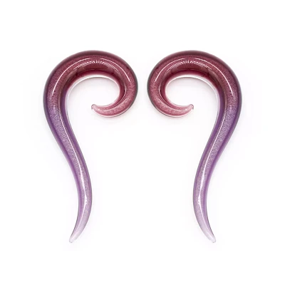 Pink and Purple Iridescent Spiral Tapers