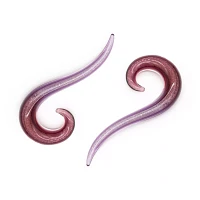 Pink and Purple Iridescent Spiral Tapers