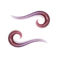 Pink and Purple Iridescent Spiral Tapers