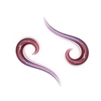Pink and Purple Iridescent Spiral Tapers