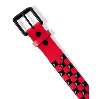 Black and Red Checkered Pyramid Studded Belt