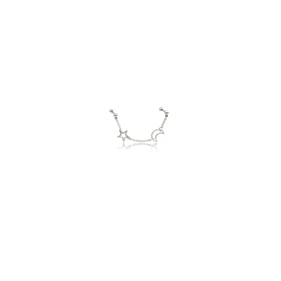 Star and Moon Chain Industrial Barbell - 14 Gauge