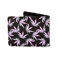 Buckle-Down Pink and Green Weed Leaf Bifold Wallet