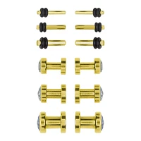 CZ Goldtone Plugs - 6 Pair