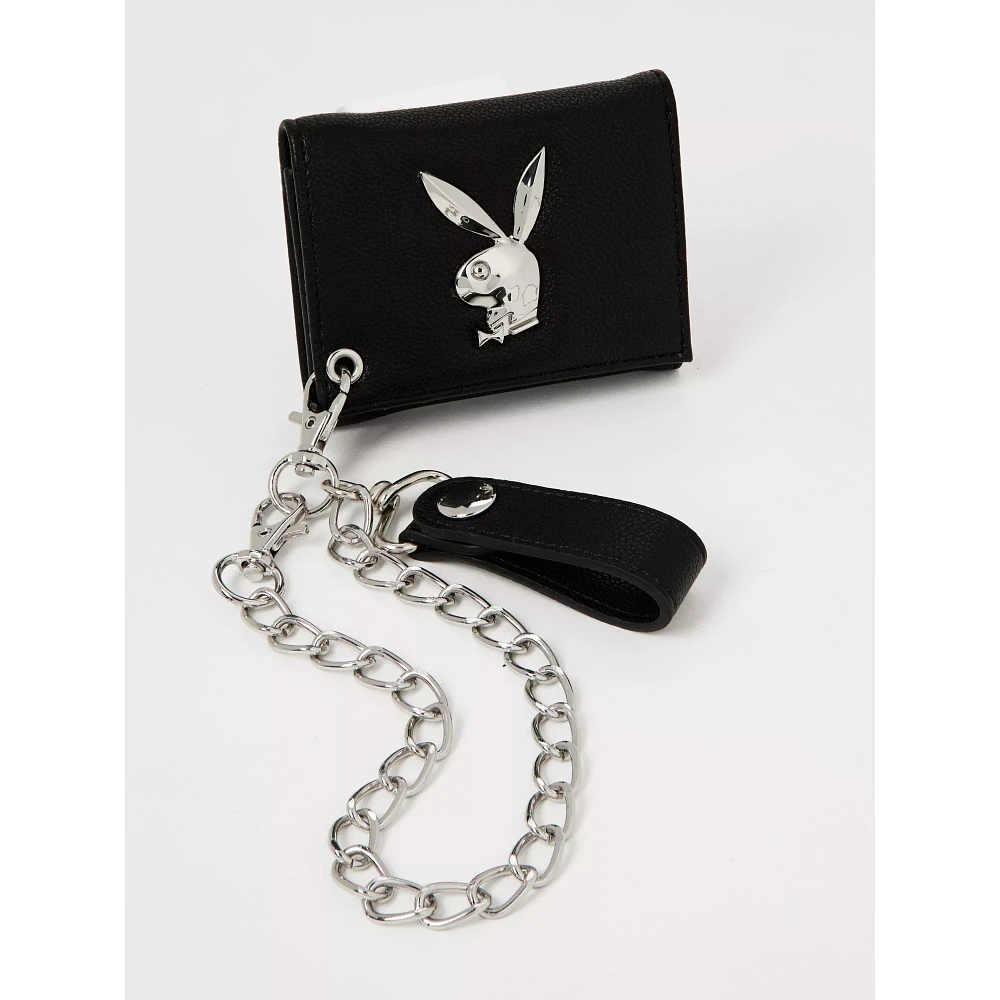 Black Playboy Icon Chain Wallet - Playboy