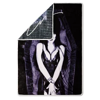 Elvira Purple Coffin Fleece Blanket