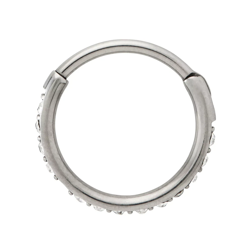 Silver CZ Hinge Hoop