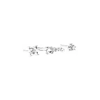Multi-Pack Silver and CZ Cluster L-Bend Nose Hoop Pins 3 Pack - 20 Gauge